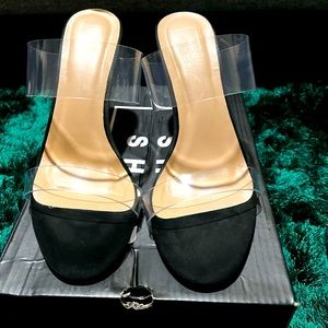 EUC clear strap heels size 8.5